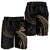 Cook Island Polynesian Men's Short - Gold Tribal Wave - Polynesian Pride