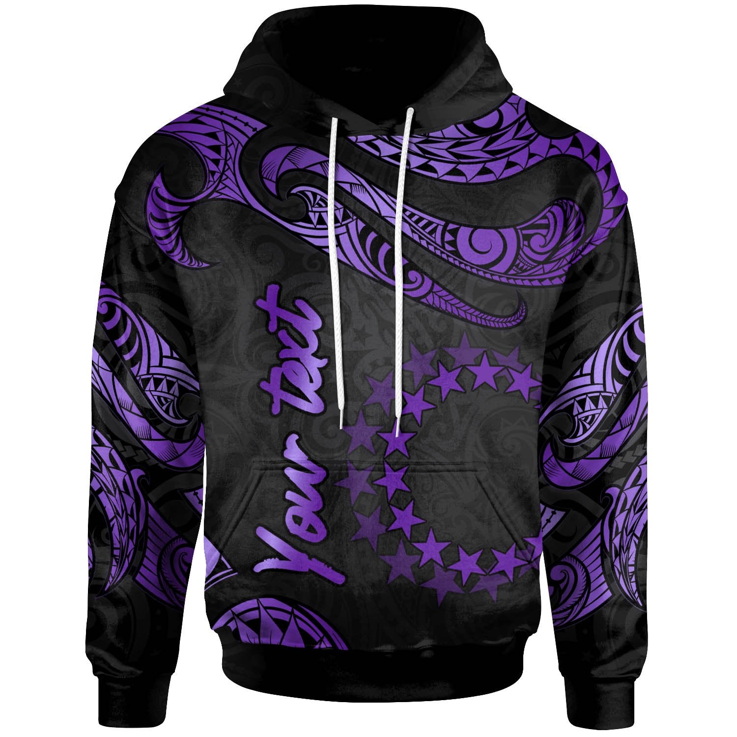 Cook Islands Polynesian Custom Hoodie Polynesian Tattoo Purple Version Unisex Purple - Polynesian Pride