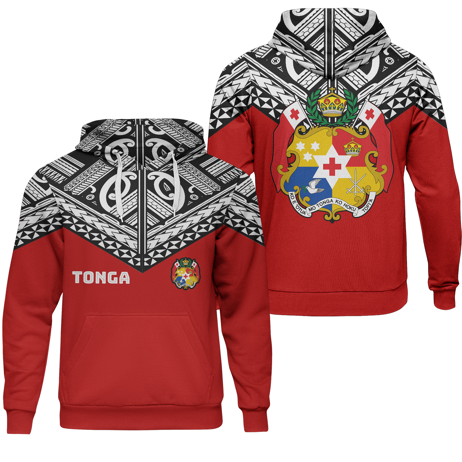 Tonga Polynesian Hoodie Unisex Red - Polynesian Pride