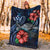 Kosrae Polynesian Premium Blanket - Blue Turtle Hibiscus - Polynesian Pride