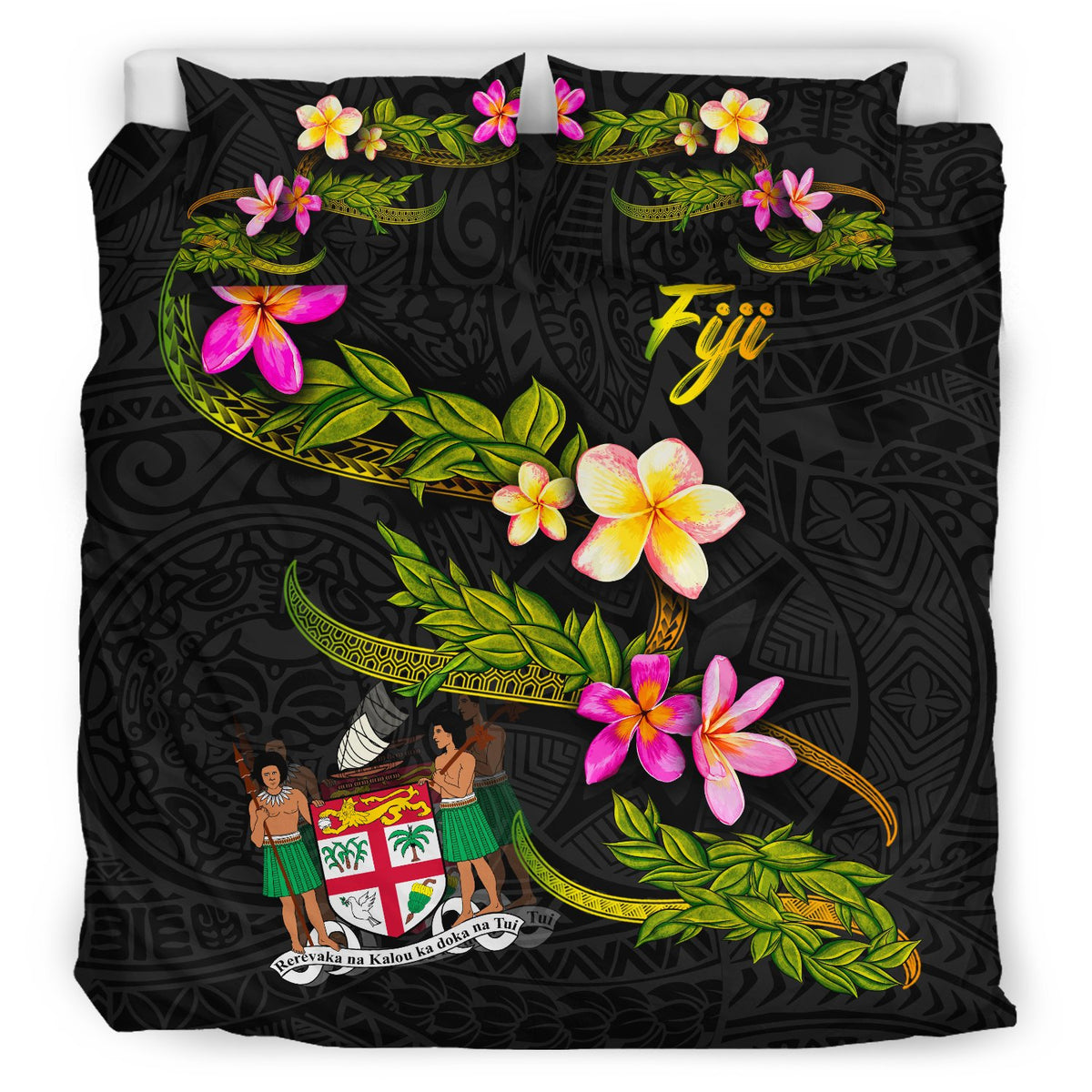 Fiji Polynesian Bedding Set - Plumeria Tribal - Polynesian Pride
