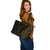 Hawaii Leather Tote - Polynesian Pattern Style Gold Color - Polynesian Pride