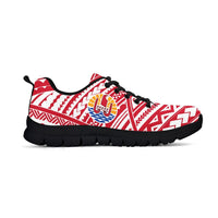 French Polynesia Tahiti Sneakers - Tahiti Coat of Arms Polynesian Tattoo - A0 - Polynesian Pride