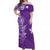 (Custom Personalised) Wallis et Futuna Off Shoulder Long Dress Polynesia Purple Sea Turtle and Flowers LT13 Women Purple - Polynesian Pride