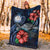 Marshall Islands Polynesian Premium Blanket - Blue Turtle Hibiscus - Polynesian Pride