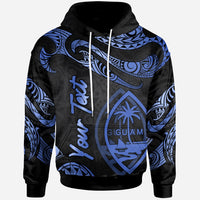 Guam Polynesian Custom Hoodie Polynesian Tattoo Blue Version Unisex Blue - Polynesian Pride