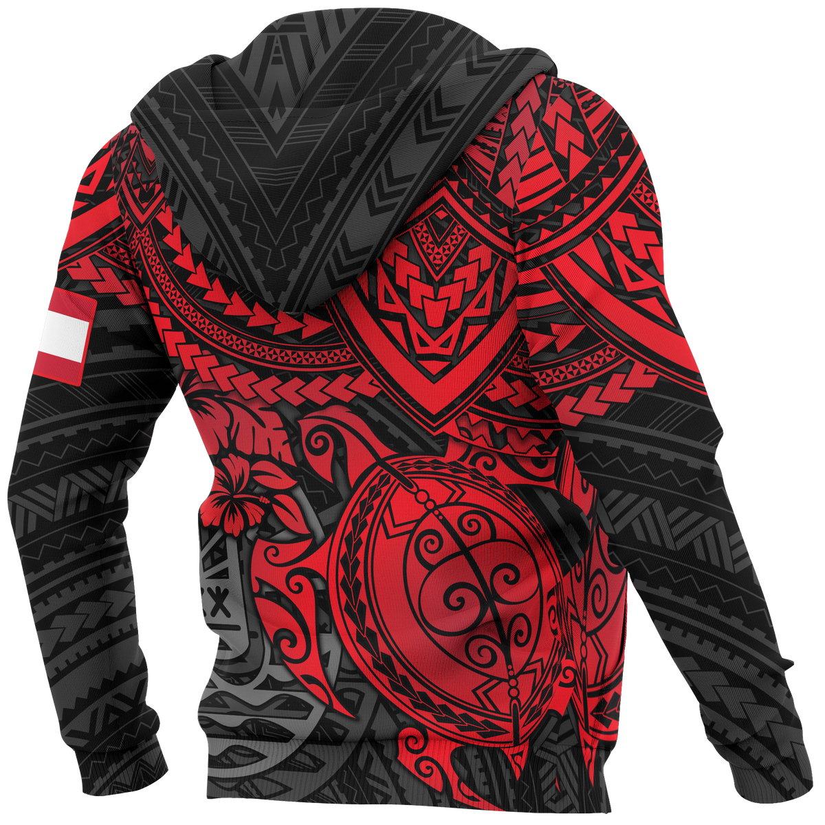 Tahiti Polynesian Hoodie Red Turtle - Polynesian Pride