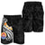 Tahiti Men's Short - Tahiti Seal Polynesian Patterns Plumeria (Black) - Polynesian Pride