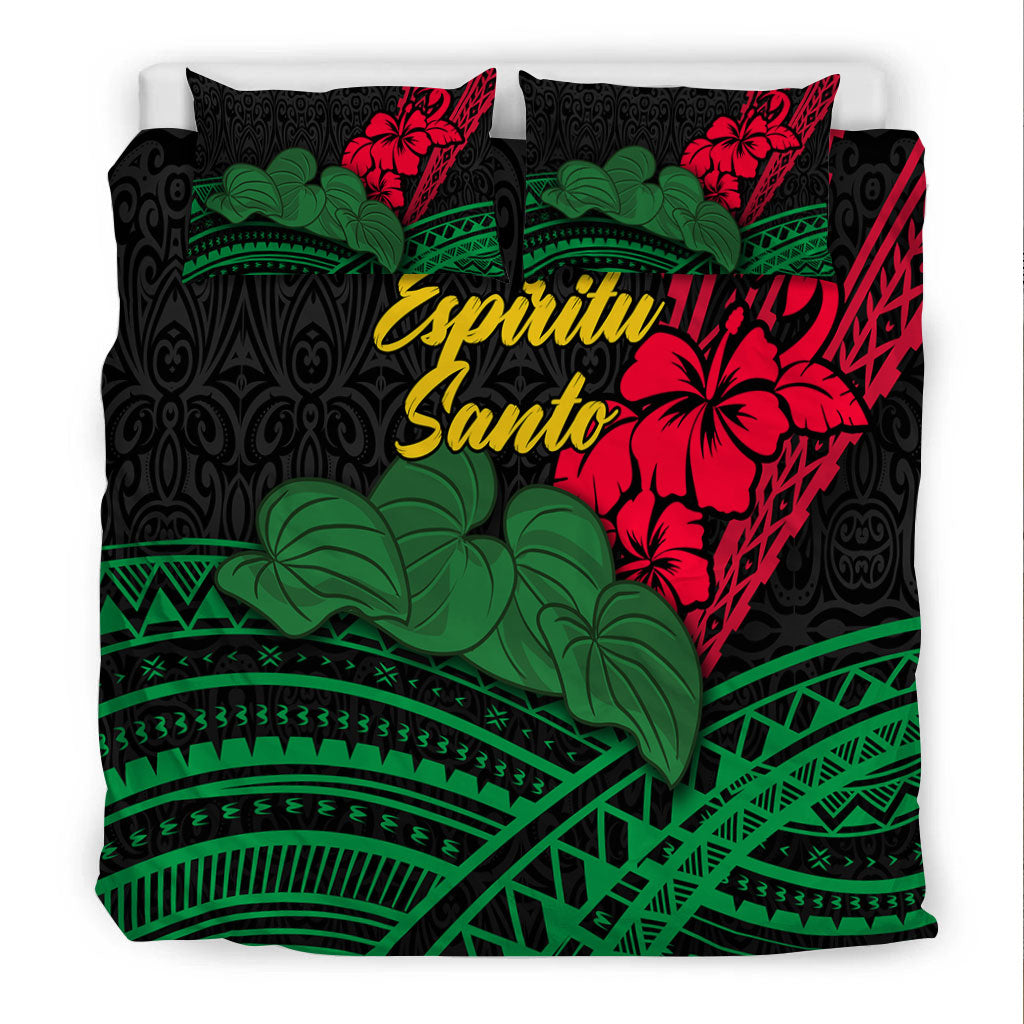 Vanuatu Espiritu Santo Bedding Set - Kava With Hibiscus - LT12 - Polynesian Pride