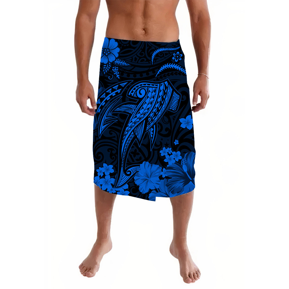 Hawaii Lavalava Polynesian Blue Shark LT13 Blue - Polynesian Pride