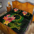 Cook Islands Polynesian Quilt Bed Set - Floral With Seal Flag Color - Polynesian Pride
