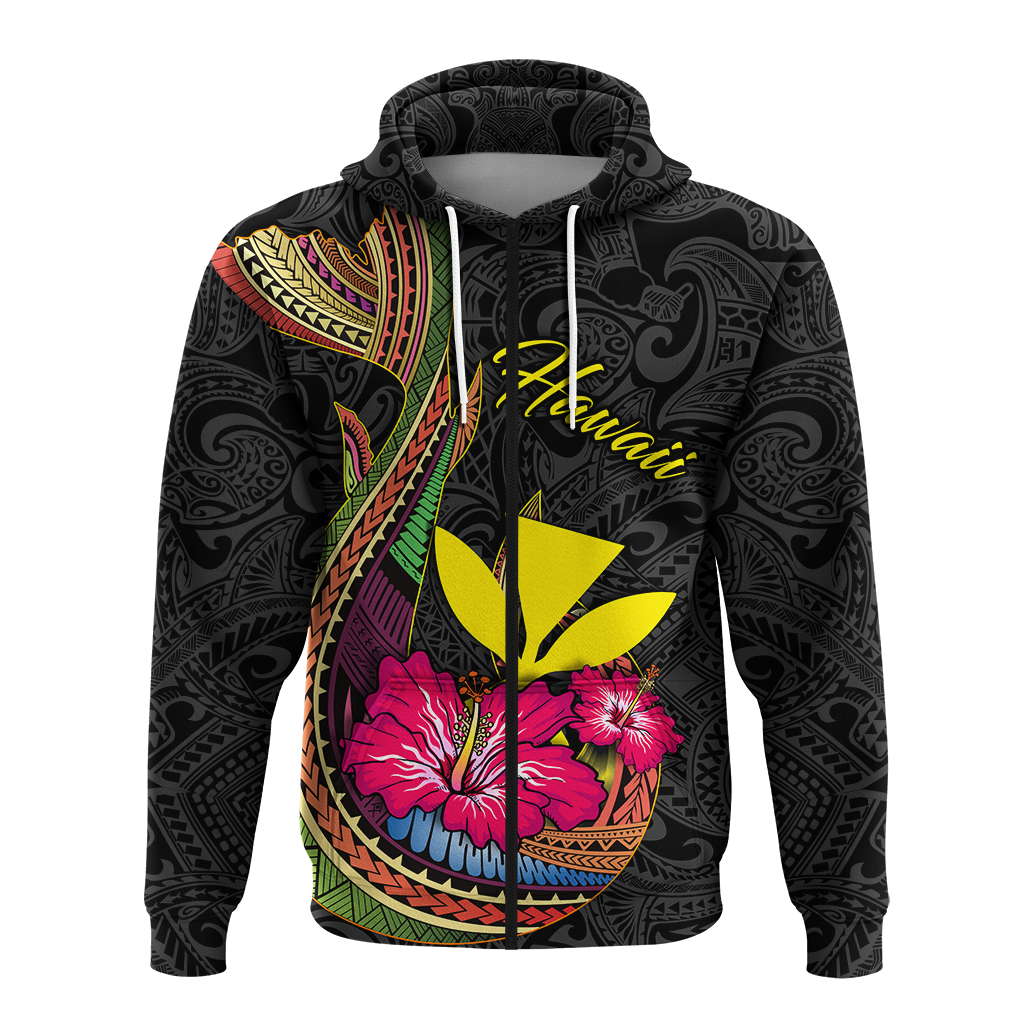 Hawaii Polynesian Fish Hook Hibiscus Hoodie LT12 - Polynesian Pride