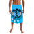 Hawaii Skull Lavalava Mysterious Polynesia and Blue Flowers LT13 Blue - Polynesian Pride