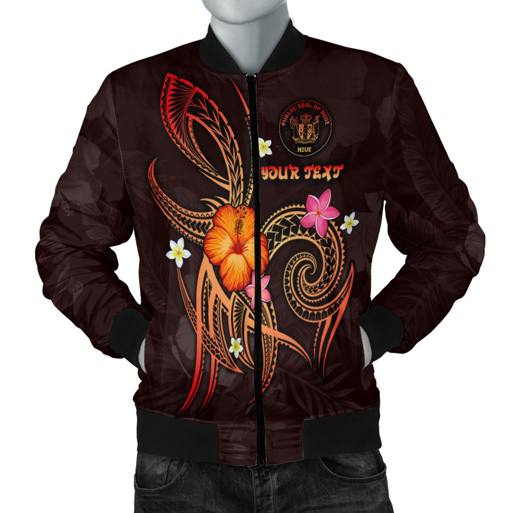 Niue Polynesian Personalised Men's Bomber Jacket - Legend of Niue (Red) Red - Polynesian Pride