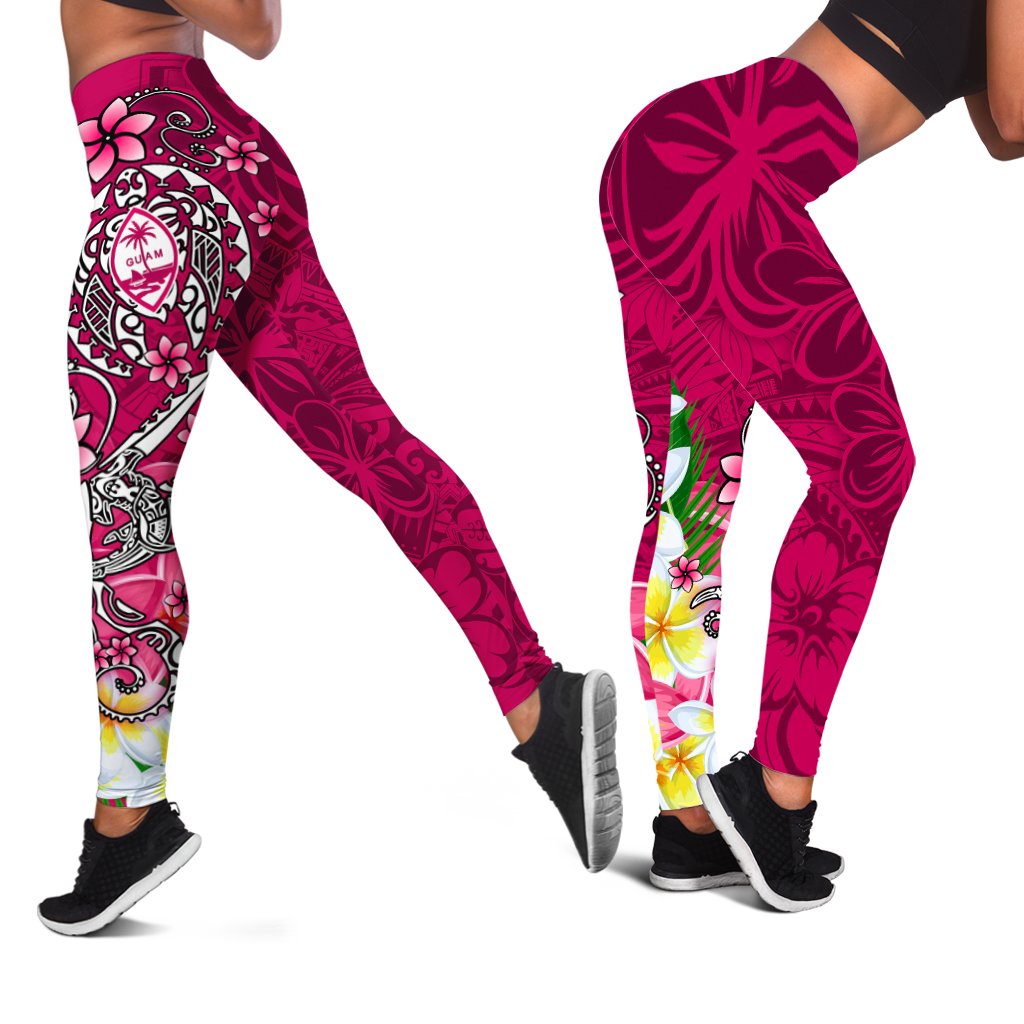 Guam Legging - Turtle Plumeria (Pink) - Polynesian Pride
