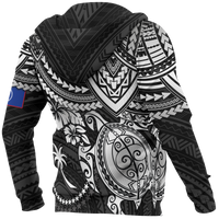 Chuuk Polynesian Hoodie (Zip up) White Turtle - Polynesian Pride