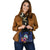 Guam Polynesian Custom Personalised Shoulder Handbag - Floral With Seal Blue - Polynesian Pride