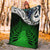 New Zealand Maori Premium Blanket - Manaia Paua Shell Glitter Green LT4 - Polynesian Pride