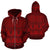 Polynesian Zip up Hoodie Tribal 15 Unisex Red - Polynesian Pride