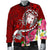 Fiji Men's Bomber Jacket - Turtle Plumeria (Red) Red - Polynesian Pride