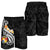 Tonga Men's Shorts - Tonga Seal Polynesian Patterns Plumeria (Black) - Polynesian Pride