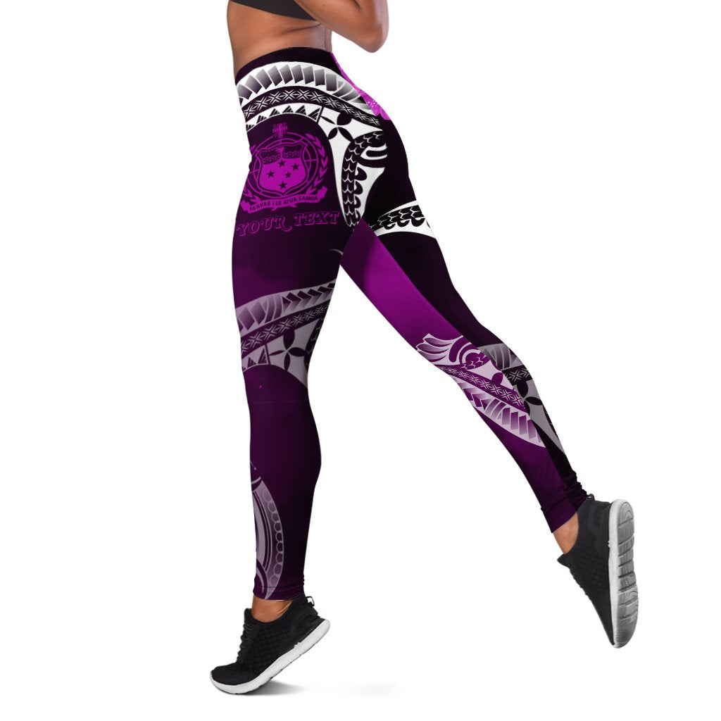 Samoa Custom Personalised Legging - Samoa Seal Wave Style (Pink) Pink - Polynesian Pride