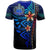 Samoa Polynesian T Shirt Blue Vintage Tribal Mountain - Polynesian Pride