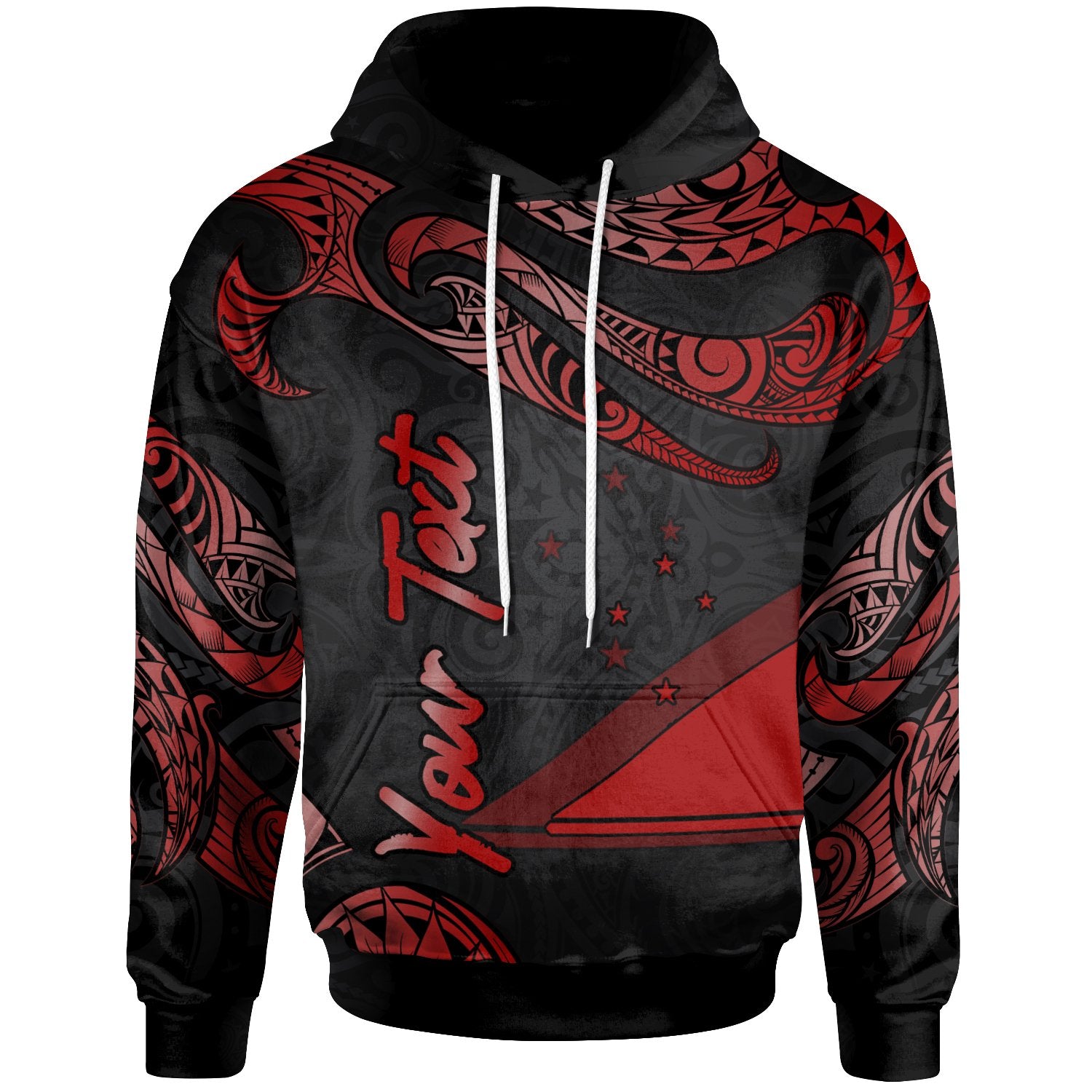 Tokelau Polynesian Custom Hoodie Polynesian Tattoo Red Version Unisex Red - Polynesian Pride