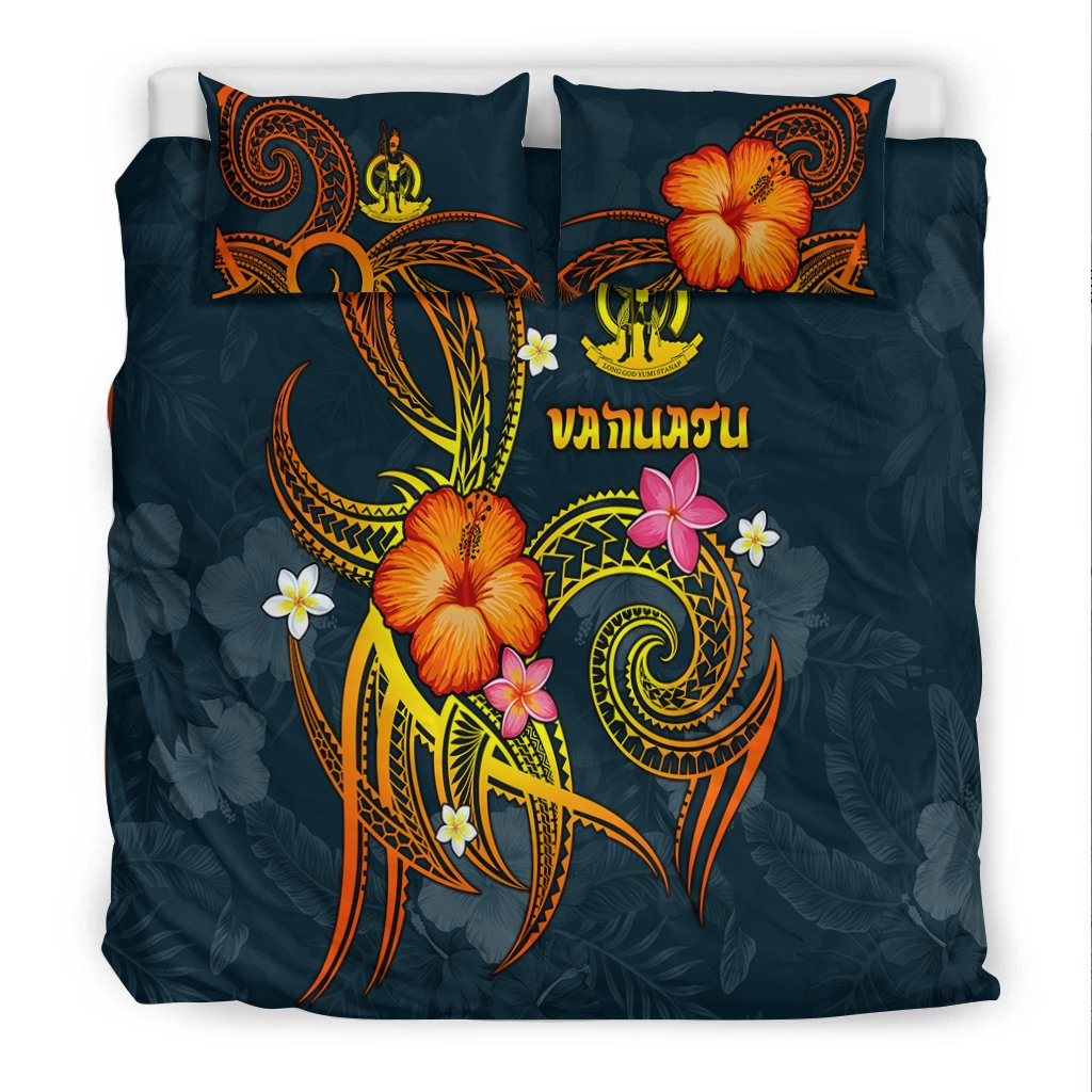 Vanuatu Polynesian Bedding Set - Legend of Vanuatu (Blue) - Polynesian Pride