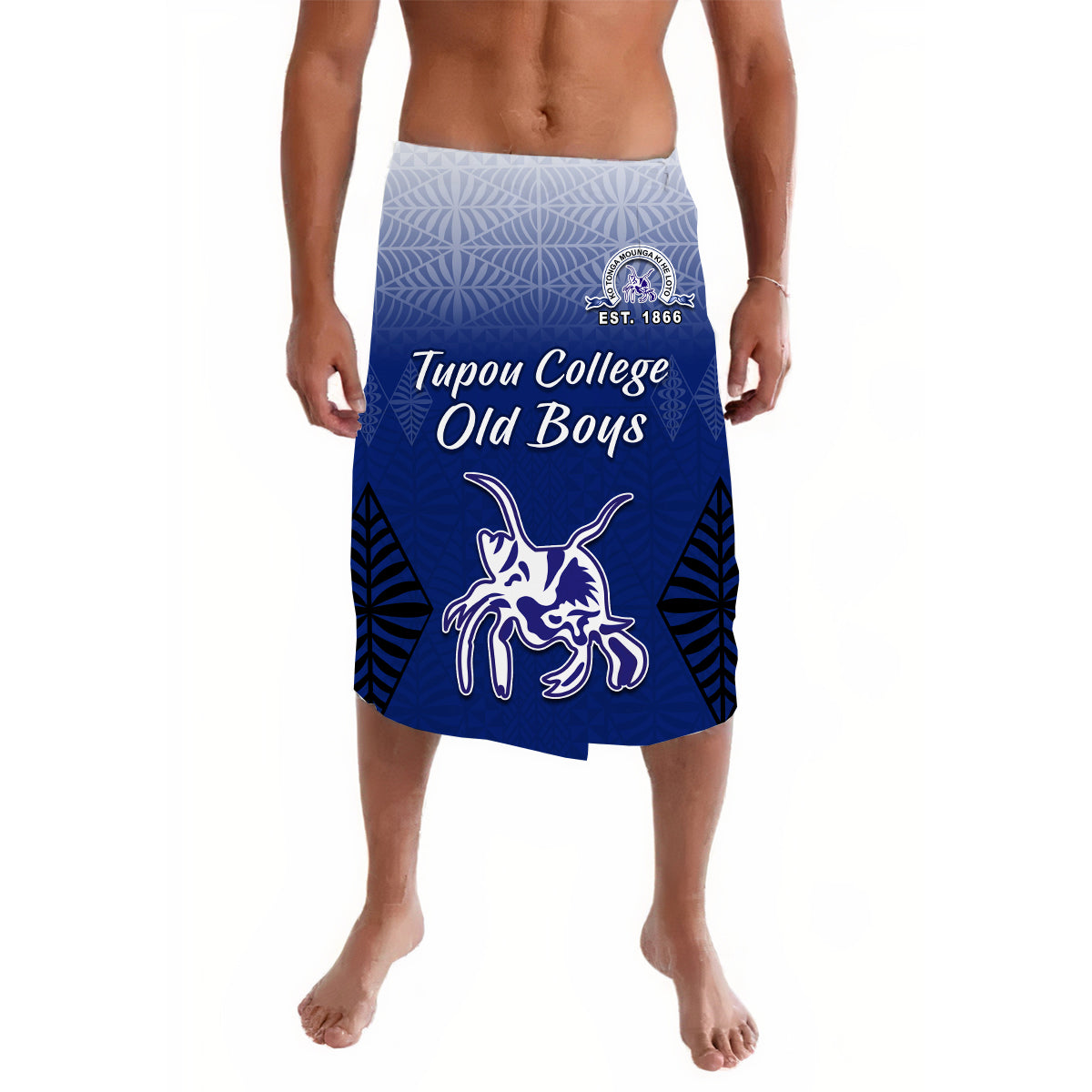 Tupou College Lavalava Old Boys Tongan Tapa LT13 Blue - Polynesian Pride