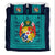 (Custom Personalised) Tonga Pattern Bedding Set Coat of Arms - Navy and Turquoise LT4 - Polynesian Pride