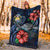 Nauru Polynesian Premium Blanket - Blue Turtle Hibiscus - Polynesian Pride