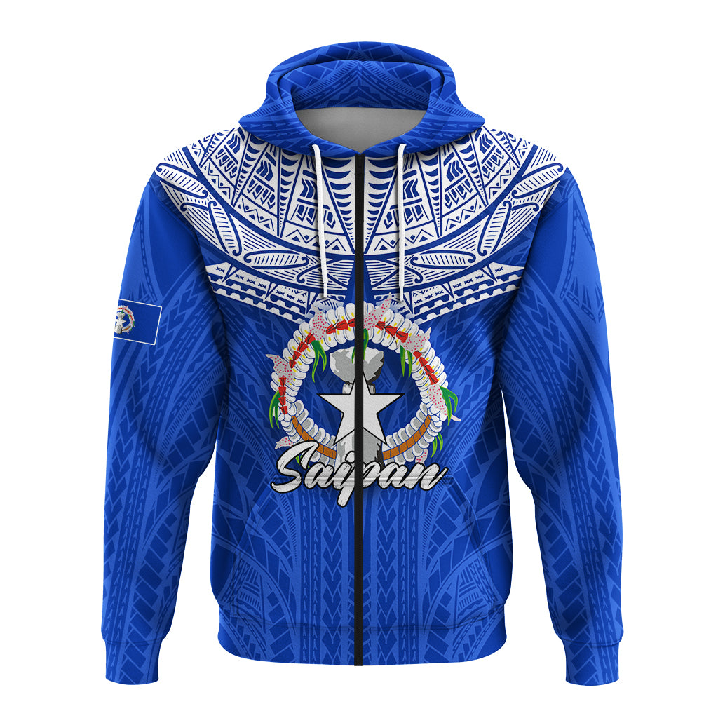 Custom Northern Mariana Islands Saipan Zip Hoodie LT12 - Polynesian Pride