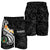 Pohnpei Men's Short - Pohnpei Seal Polynesian Patterns Plumeria (Black) - Polynesian Pride