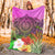 Polynesian Premium Blanket - Manta Ray Tropical Flowers - Polynesian Pride