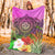 Fiji Polynesian Premium Blanket - Manta Ray Tropical Flowers - Polynesian Pride