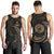 American Samoa Polynesian Men's Tank Top - Gold Tribal Wave Black - Polynesian Pride