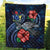 Cook Islands Polynesian Premium Quilt - Blue Turtle Hibiscus - Polynesian Pride