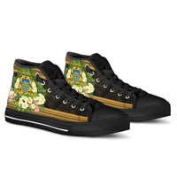 Tuvalu High Top Shoes - Polynesian Gold Patterns Collection - Polynesian Pride