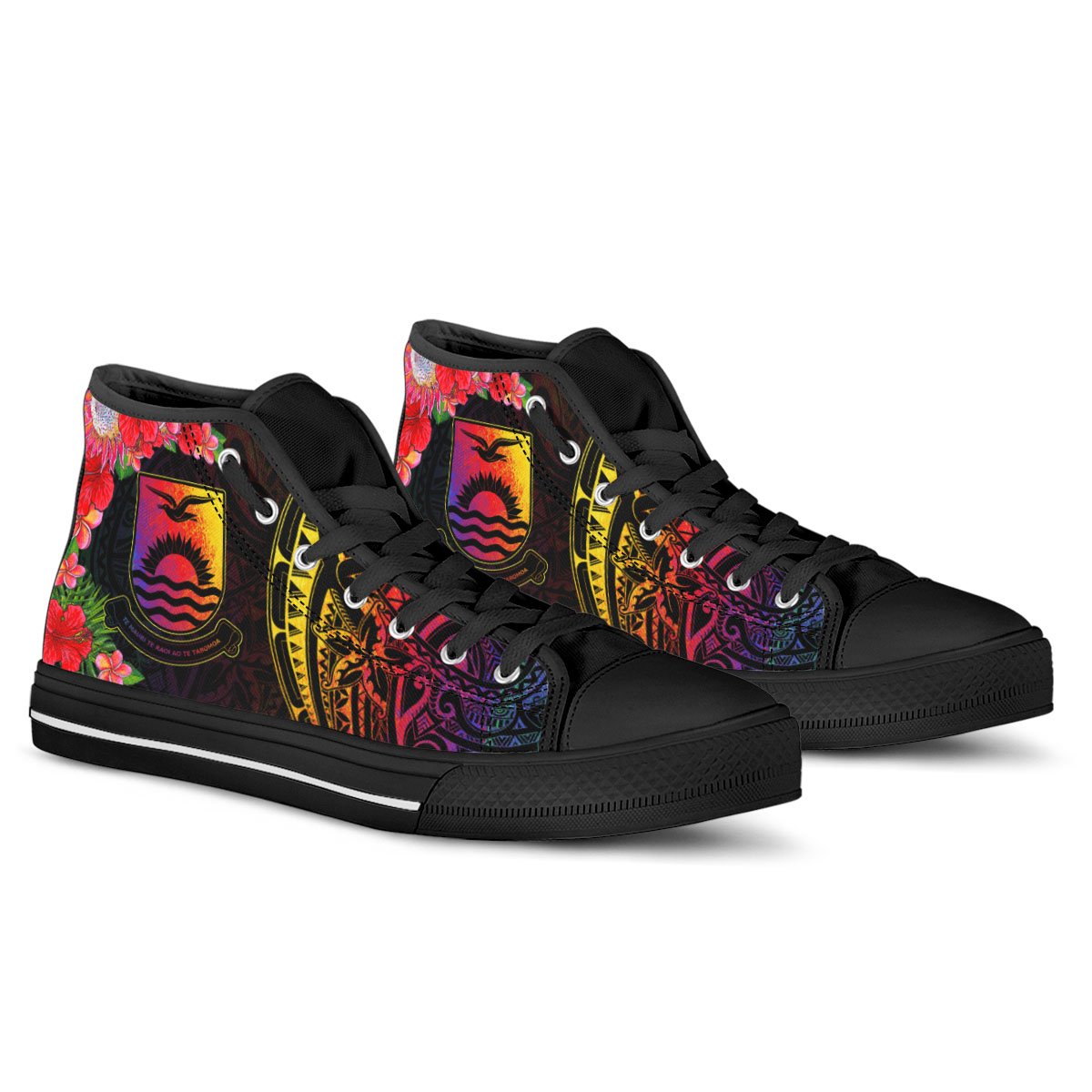 Kiribati High Top Shoes - Tropical Hippie Style - Polynesian Pride