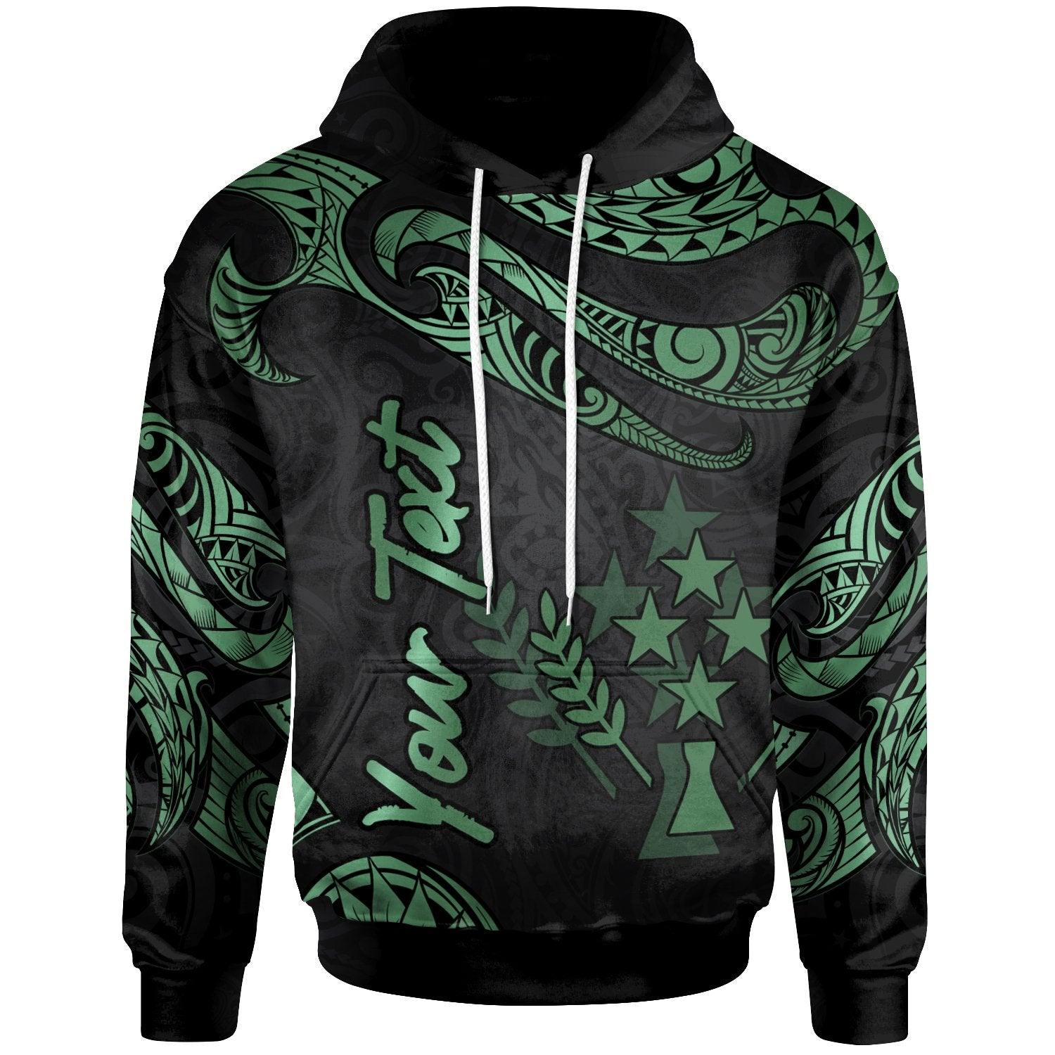 Kosrae Micronesia Custom Hoodie Polynesian Tattoo Green Version Unisex Green - Polynesian Pride