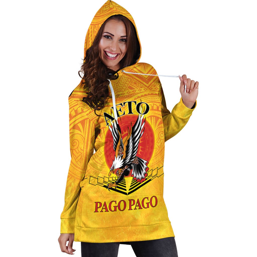 American Samoa Custom Personalised Women's Hoodie Dress - Pago Pago Aeto (Ver 2) - Polynesian Pride