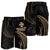 Wallis And Futuna Polynesian Men's Short - Gold Tribal Wave - Polynesian Pride