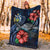 Solomon Islands Polynesian Premium Blanket - Blue Turtle Hibiscus - Polynesian Pride