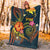 Papua New Guinea Polynesian Premium Blanket - Legend of Papua New Guinea (Blue) - Polynesian Pride