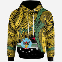 Papua New Guinea Hela Province Polynesian Custom Hoodie Tribal Wave Tattoo Unisex Yellow - Polynesian Pride