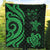 Fiji Polynesian Premium Quilt - Green Tentacle Turtle Crest - Polynesian Pride