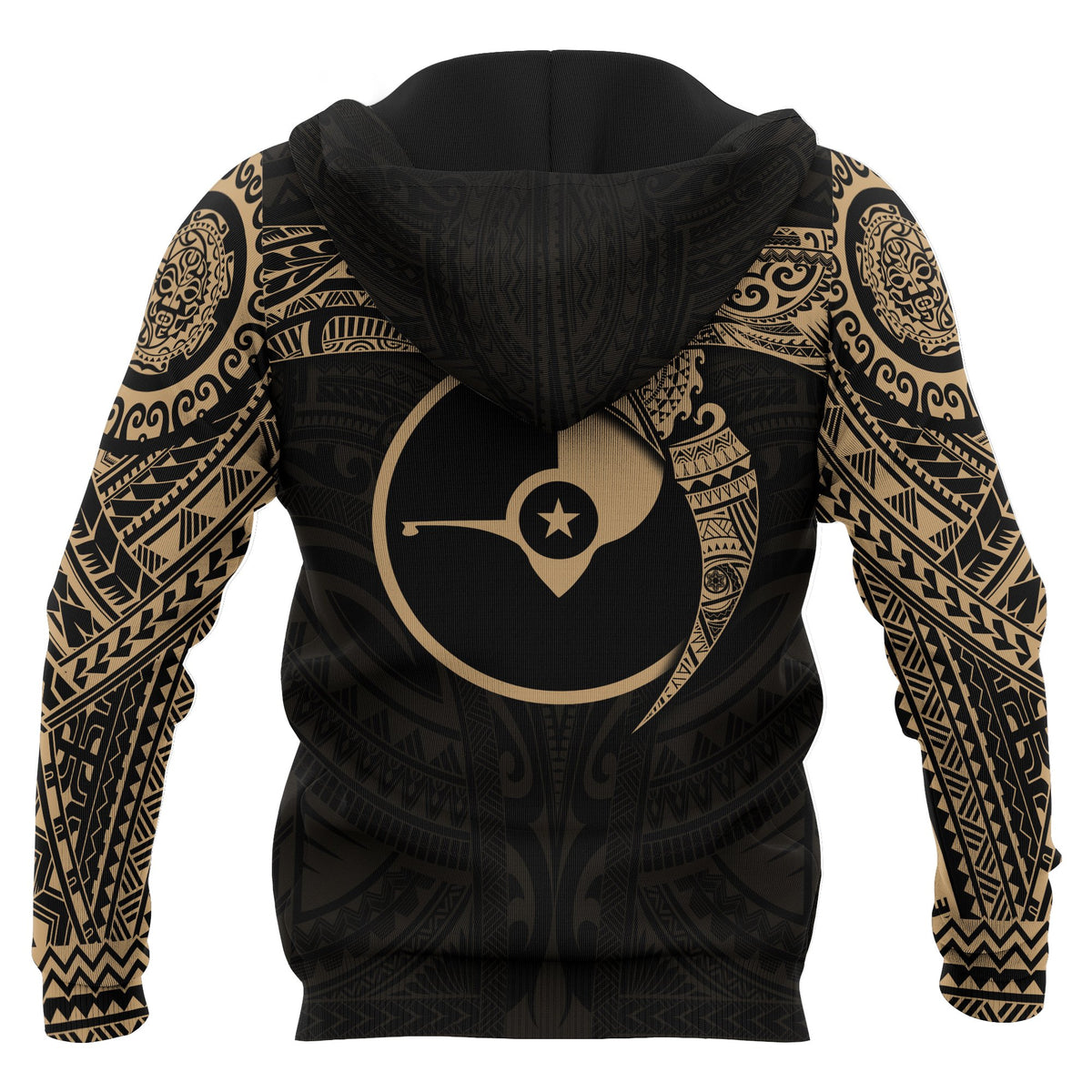 Yap Micronesian Hoodie Gold Heart Shield - Polynesian Pride