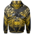 Samoa Polynesian Custom Zip up Hoodie Eagle Tribal Pattern Yellow - Polynesian Pride