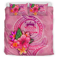 Tuvalu Polynesian Bedding Set - Floral With Seal Pink - Polynesian Pride